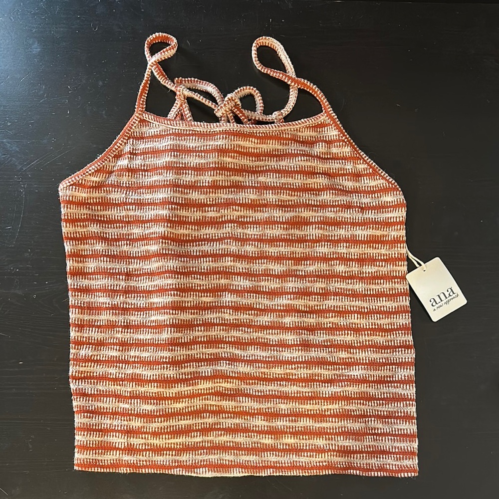 a.n.a woven striped tank top